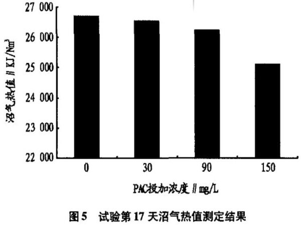 图5试验17天沼气热值测定结果