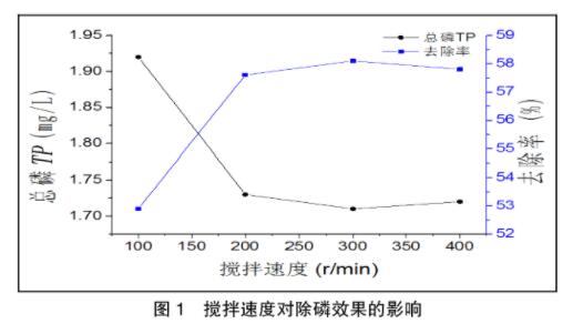 图1搅拌速度对除磷效果的影响